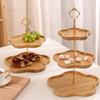 2/3Layer Snack Storage Plate Bamboo Dried Fruit Basket Simple Candy Dessert Tray  Coffee Table