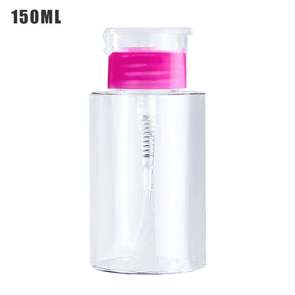 Portable Empty Pump Dispenser Nail Polish Remover Refillable Container Fluid PP Press Bottle Accessory Storage Box Case