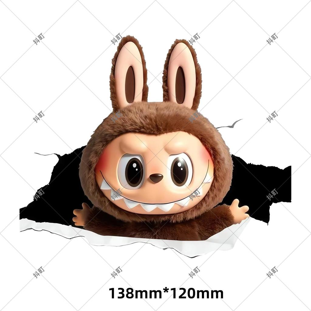 Labubu Cute Plush Doll Refrigerator Magnet - 3D Personality, Strong Magnetic, Waterproof Door Decoration Sticker.