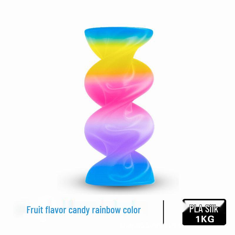 PLA Silk Dual-Color 3D Printer Filament, 1.75mm Rainbow Gradient, Matte, 1kg - Compatible with Creality Printers