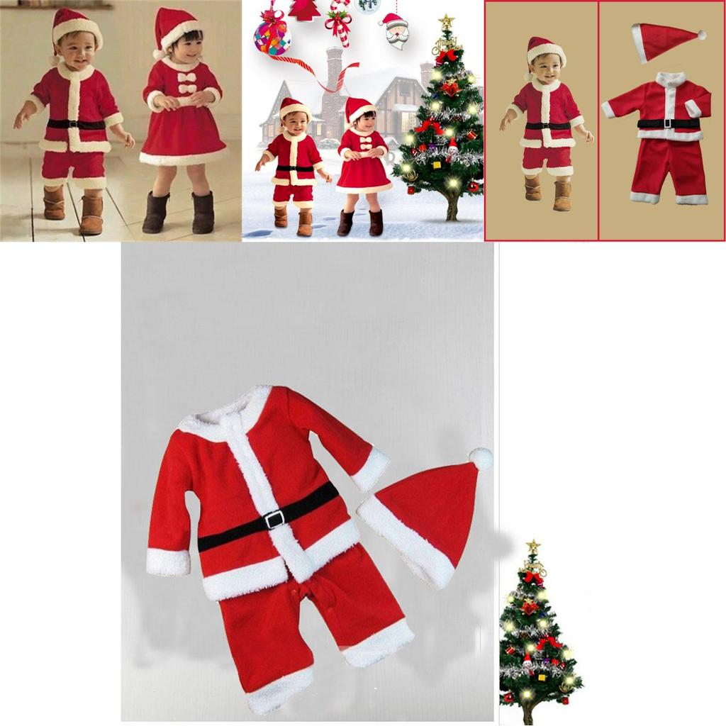 Luxurious Children's Christmas Costumes Santa Claus Boys And Girls Ensemble For Festive Fun