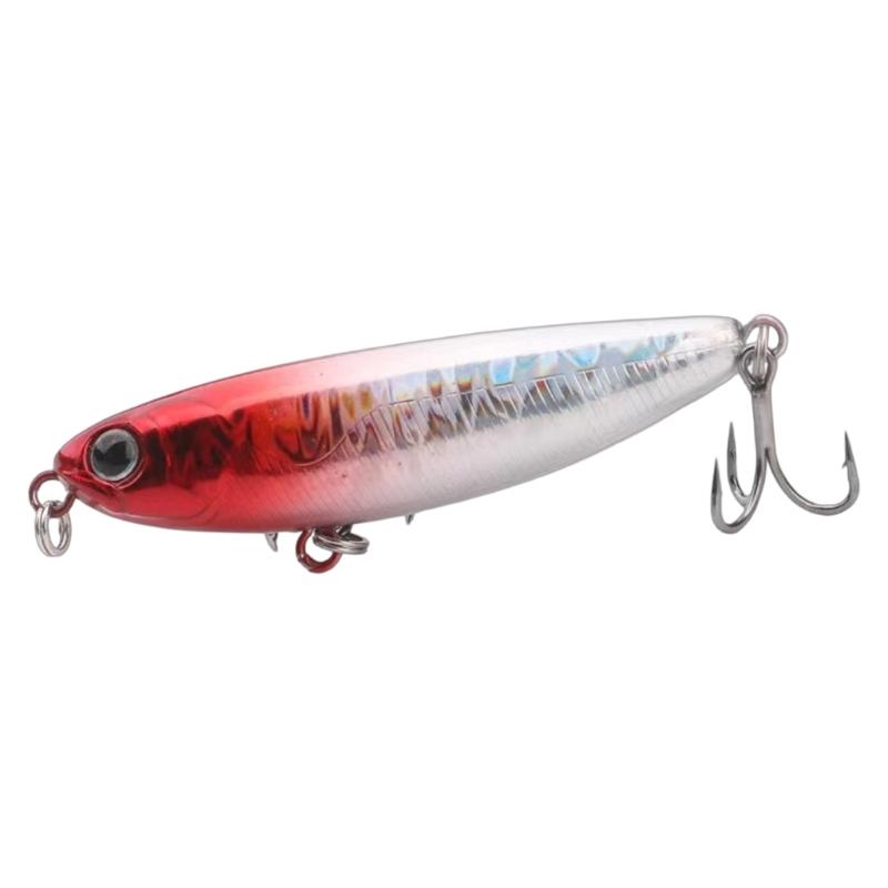 Hard Baits Topwater Pencil Popper Fishing Lures with Treble Hook Saltwater Walk The Dog Artificial Baits