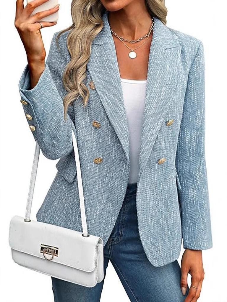 New Women's Solid Color Blazer Autumn Casual Fashion Street Style Jacket