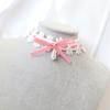 Elegant Lace Collar Necklace Maid Neck Collar Bowknot Lace Choker Necklace Chain Choker Suitable for Cosplay and Parties