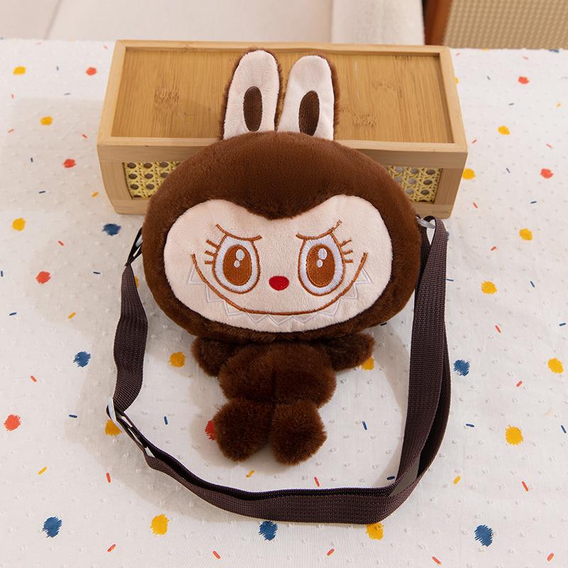 Sac à bandoulière poupée Labubu dessin animé mignon Sac à dos étudiant Sacs à bandoulière Monstres Voyage en extérieur Jouet