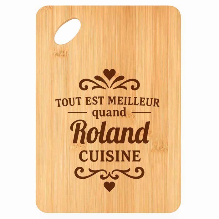 Planche à découper - PLANETEE - Meilleur quand Roland Cuisine - Bambou 30x20x1 cm - Trou 24 mm - Bords arrondis