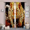 Cool Black And White Tiger 3D tištěné závěsy Kuchyně Obývací pokoj Ložnice Studovna Dekorativní tyčové kapesní závěsy 2 kusy