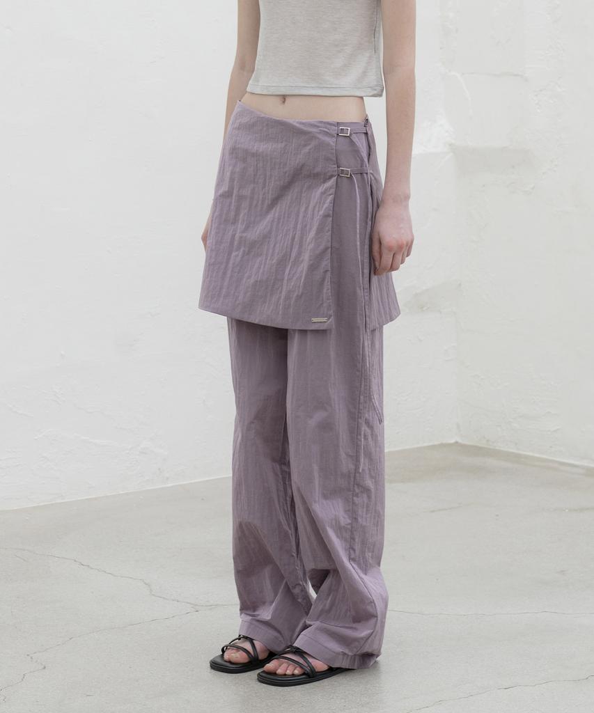 Mosyupamosyu Strap Skirt Pants [Lavender]