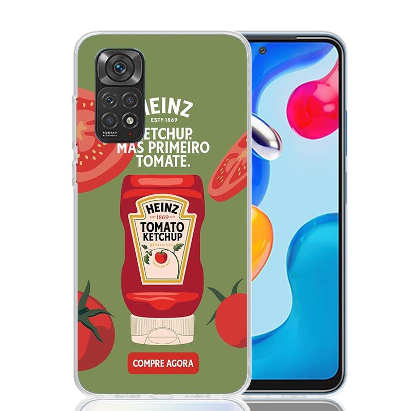Lamb Heinz Tomato Ketchup Phone Case For Xiaomi Redmi Note 13 14 15 Pro Plus 12S 12 14S 11S 11E 10 10S 11 11T 5G 4G Cover Coque
