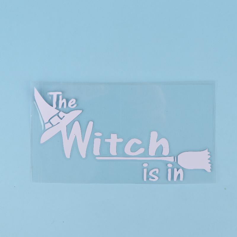 Car Sticker "The Witch Is In" Creative Letter Decal Waterproof Universal Fit for Auto Truck Motorcycle Rear Windshield