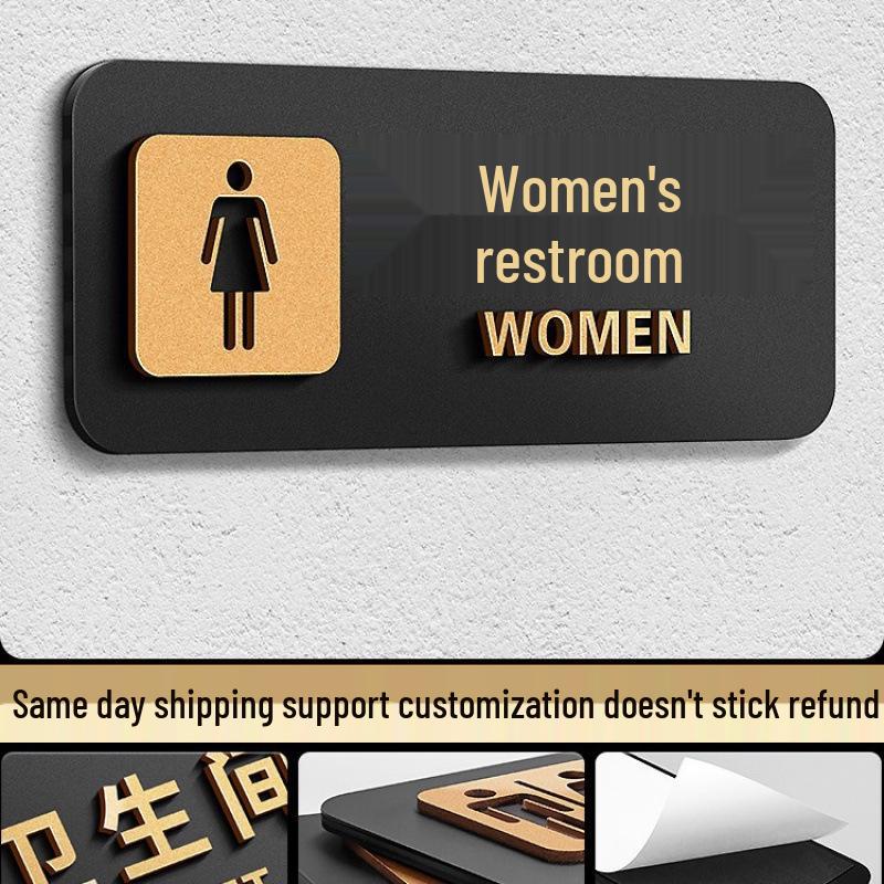 Men's & Women's Restroom Directional Signs for Public Toilets – Left & Right Arrows for Hotels & Offices
