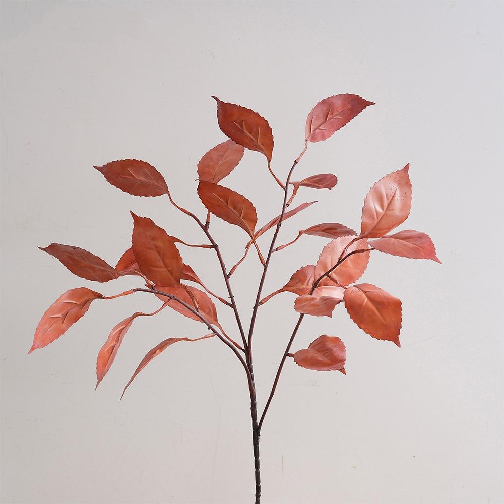 

Luxury Simulated Flowers Lifelike Fake Persimmon Leaves Outdoor Garden Decor красный