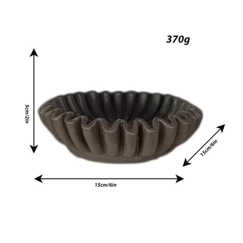 Decorative Bowl With Grooved Ruffle Edge Modern Home Accent Coffee Table Bookshelf Console