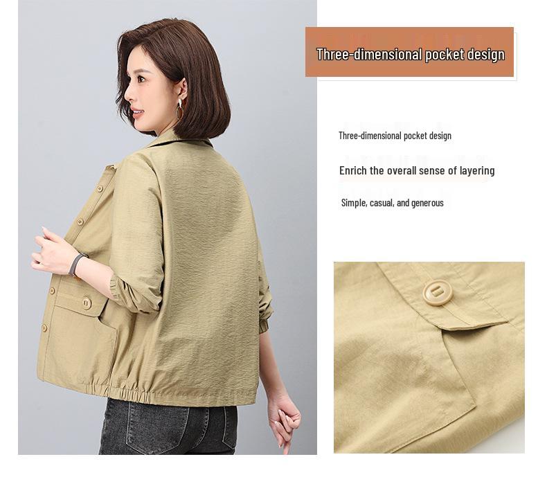 Women's Spring/Autumn Casual Short Jacket 2024 - Korean Style for Middle-Aged Moms