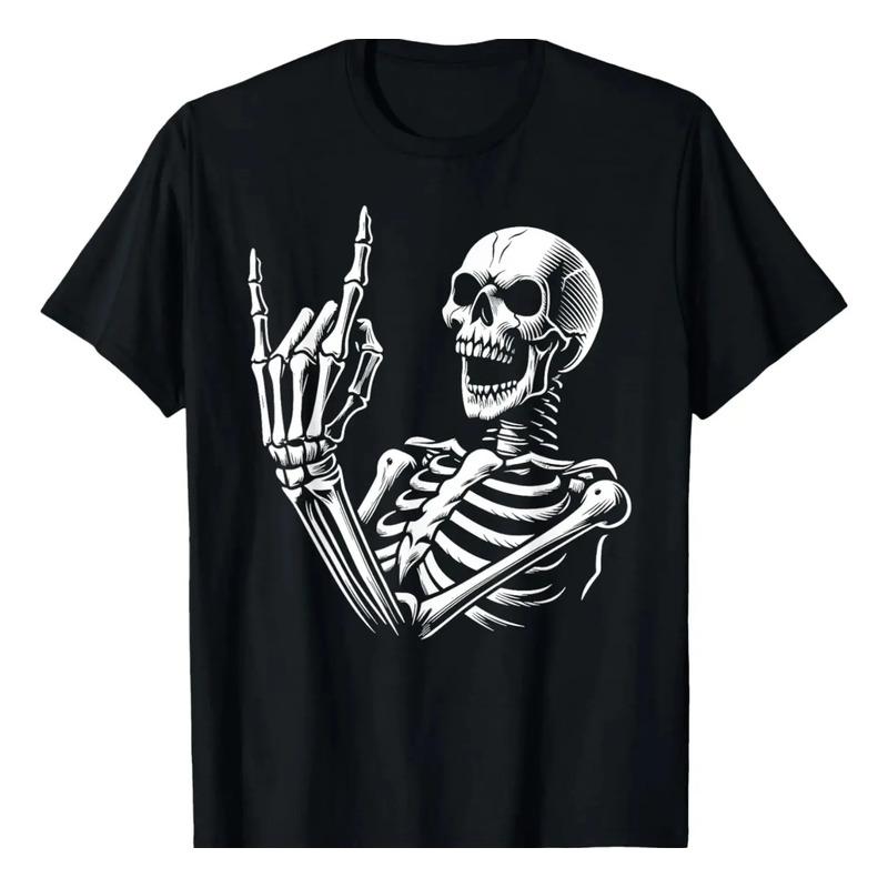 Rock On Skeleton Rock And Roll Halloween Rocker Skeleton T-s S
