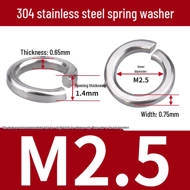 Stainless Steel & Blackened Carbon Steel Spring Washers (M1.6-M42) Elastic Open Washers