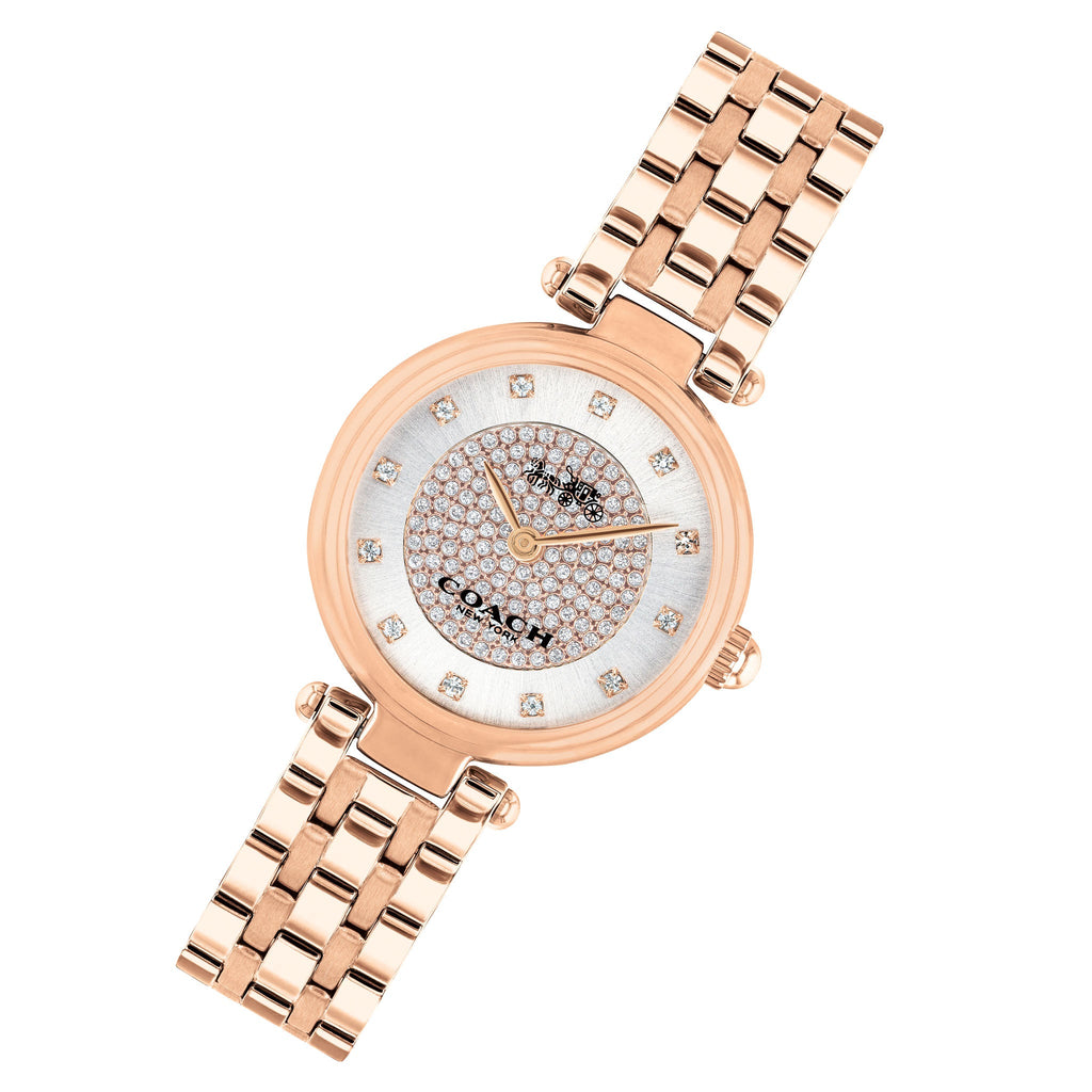 

Coach Park Silver Dial Rose Gold Steel Strap Watch for Women - 14503736 розового золота