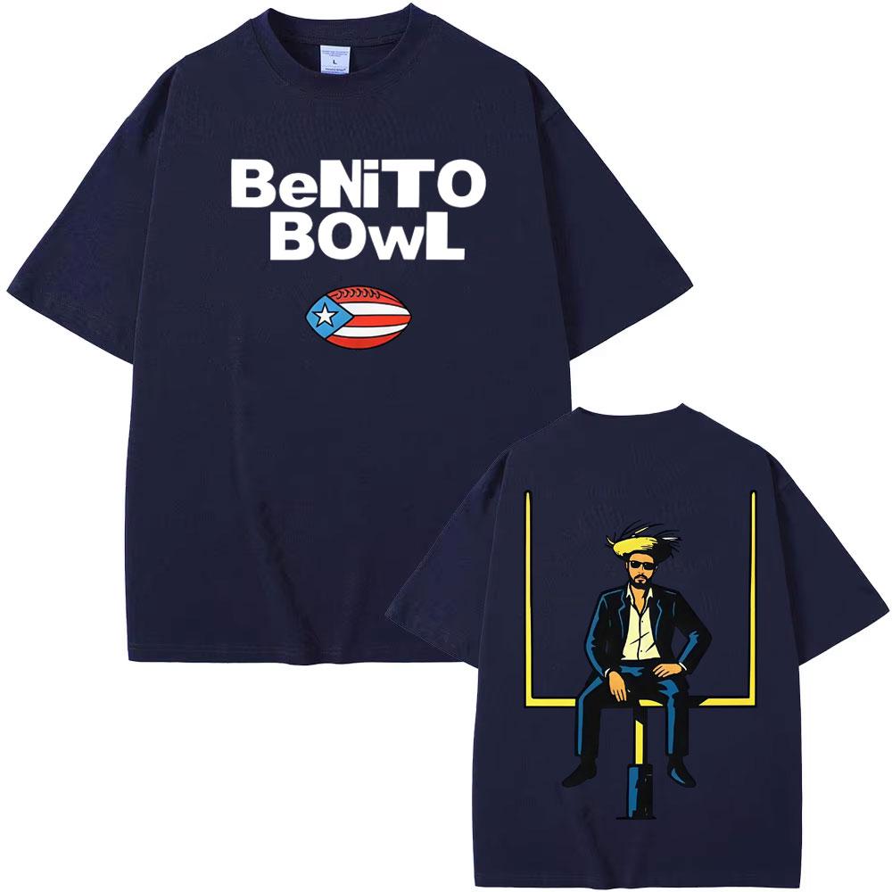 Benito Bowl Portoriko Fotbalové Tričko Bad Bunny Styl Super Bowl Tričko Pánské Dámské Oversized Vintage Vysoce Kvalitní Tričko