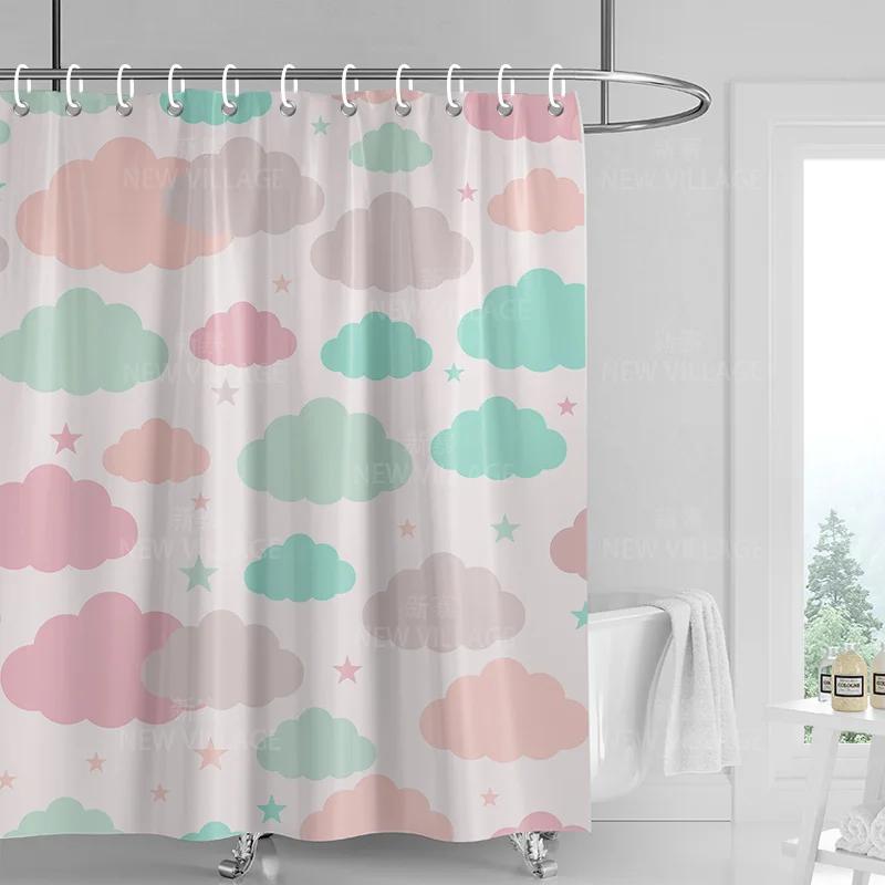 Home decoration shower curtains bathroom waterproof curtain fabric Living Room Modern Nordic Modern geometric pattern simple
