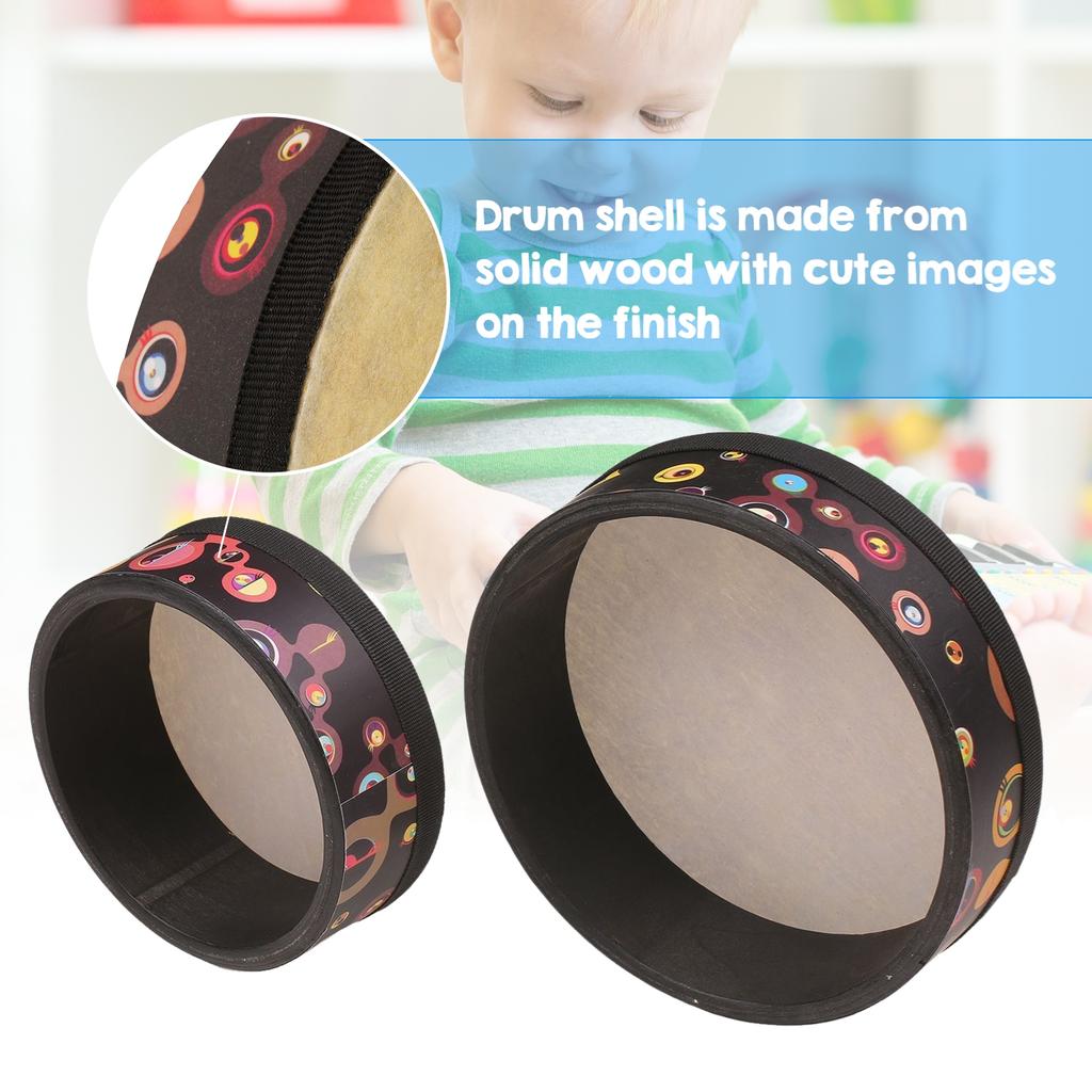 Hand Drum Orff Music Percussion Instrument Portable Drum Instrument with Drumstick 6in