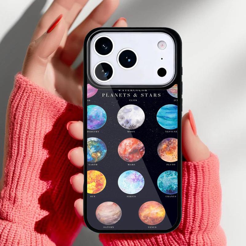 Solar System Planet Constellations Soft Phone Case for iPhone 17 Air 16e 15 14 13 Pro Max Back Cover for 12 11 Pro Coque
