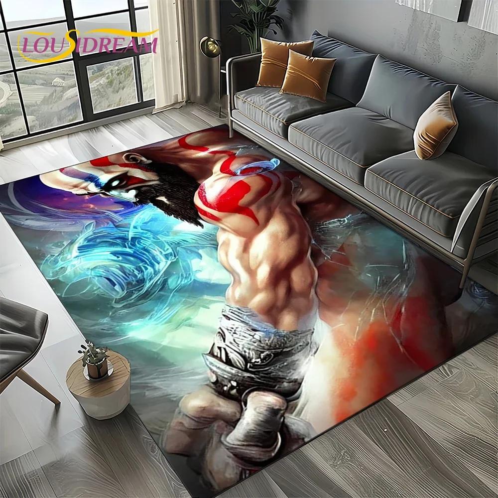 27 Stile Kratos God of War Giochi Tappeto Tappetino Cartone Animato per Soggiorno Camera da Letto Casa Decorazione Divano, Tappeto Area Bambini Tappetino Antiscivolo