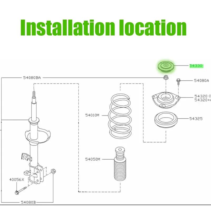 2Pcs Auto Front Waterproof Suspension Cover 54330ED000 Black For Nissan X-Trail T31 2007 - 2013 Qashqai Dualis J10 2006 - 2013