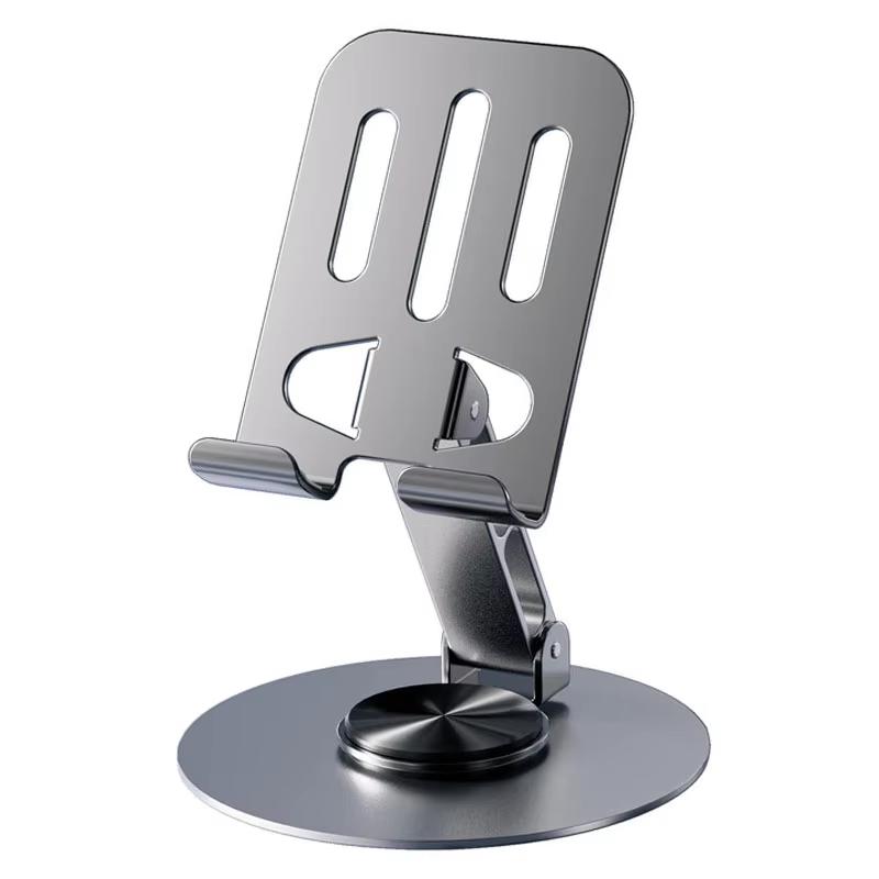 

Metal Phone Stand 360° Rotating Foldable Desktop Holder Bracket Lazy Tablet Mount Live Streaming Video Anti Shake Heat Dissipation Support серый