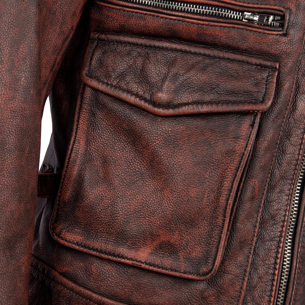 M65 Hunting Vintage Red Brown Genuine Leather Jacket Men Soft Real Cowhide Black Winter Coat Biker Jacket