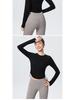 Women's Long Sleeve Slim Fit Yoga Top - High Stretch, Quick Dry, with Side Drawstring for Fitness & Running (Autumn/Winter)