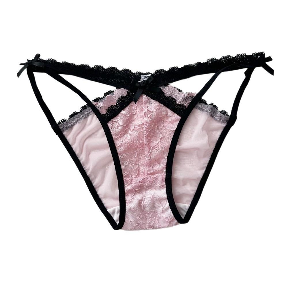 Seamless French Style Briefs Transparent Women Underwear Thin Strap Lace Flower Panties  Girl