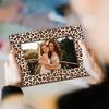 Leopard Print Picture Frames, Decorative Wood Photo Frames Birthday Gifts for Sister Women Girls Mom Daughter Tabletop Display 4x6 Photo Living Room