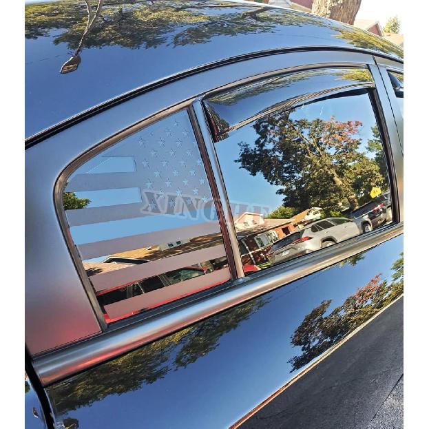 

Xinghe for Dodge Charger 2011-2023 Side Quarter Window American Flag Decals, Matte Black USA Flag Decals for Dodge Charger Both Side