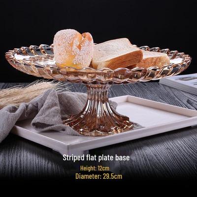 Youde Crystal Glass Fruit & Snack Plate with Base