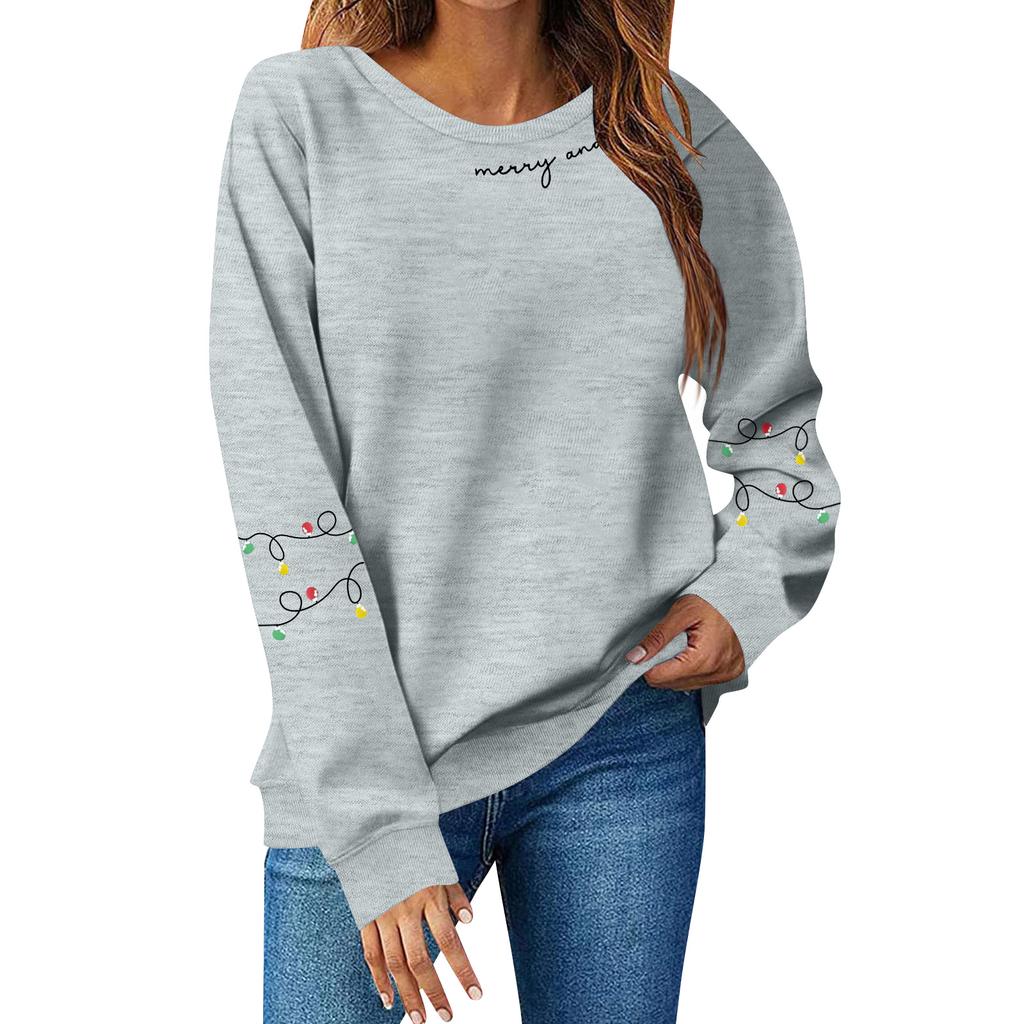 Dámské topy Dámská mikina s dlouhým rukávem Ležérní kulatý výstřih Volný střih Polover Fleecové topy