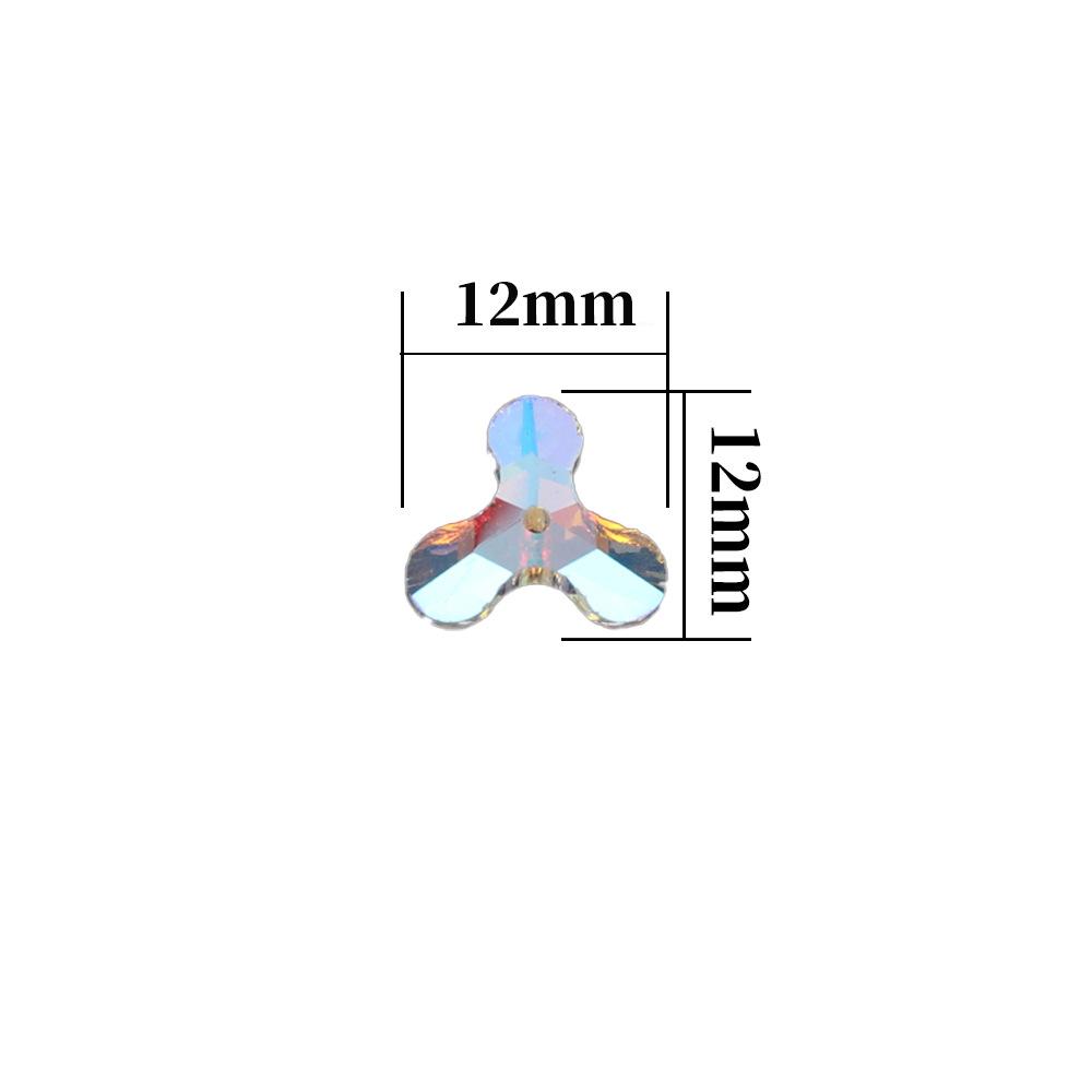 Flat Bottom Windmill Glass Hand Seam Drill Color Double Hole Colorful Ab Crystal Flat Buckle, Glass Rhinestone Diy Material