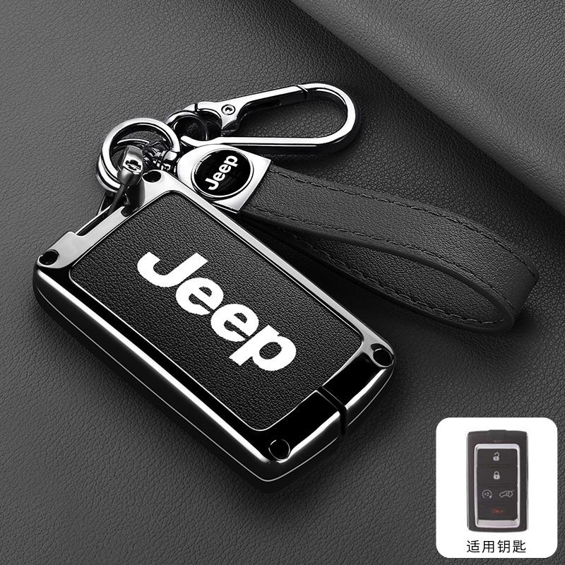 3/4/5 Buttons For Jeep Grand Cherokee Wagoneer Obsidian II 2021 2022 2023 Accessories Metal Leather Car Remote Key Case Cover