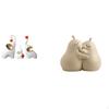 Family Bookend Sculpture Ceramic Animal Figurines Unique Desktop Decoration for Living Room Bedroom