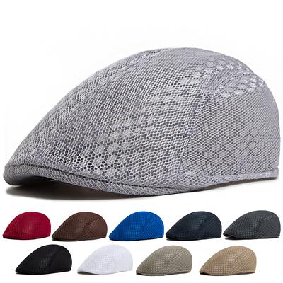 Women Beret Fashion Men Mesh Cap Casual Solid Berets Female Summer Soft Top Sun Visor Hat For Male 55-59cm Head Circum Unisex