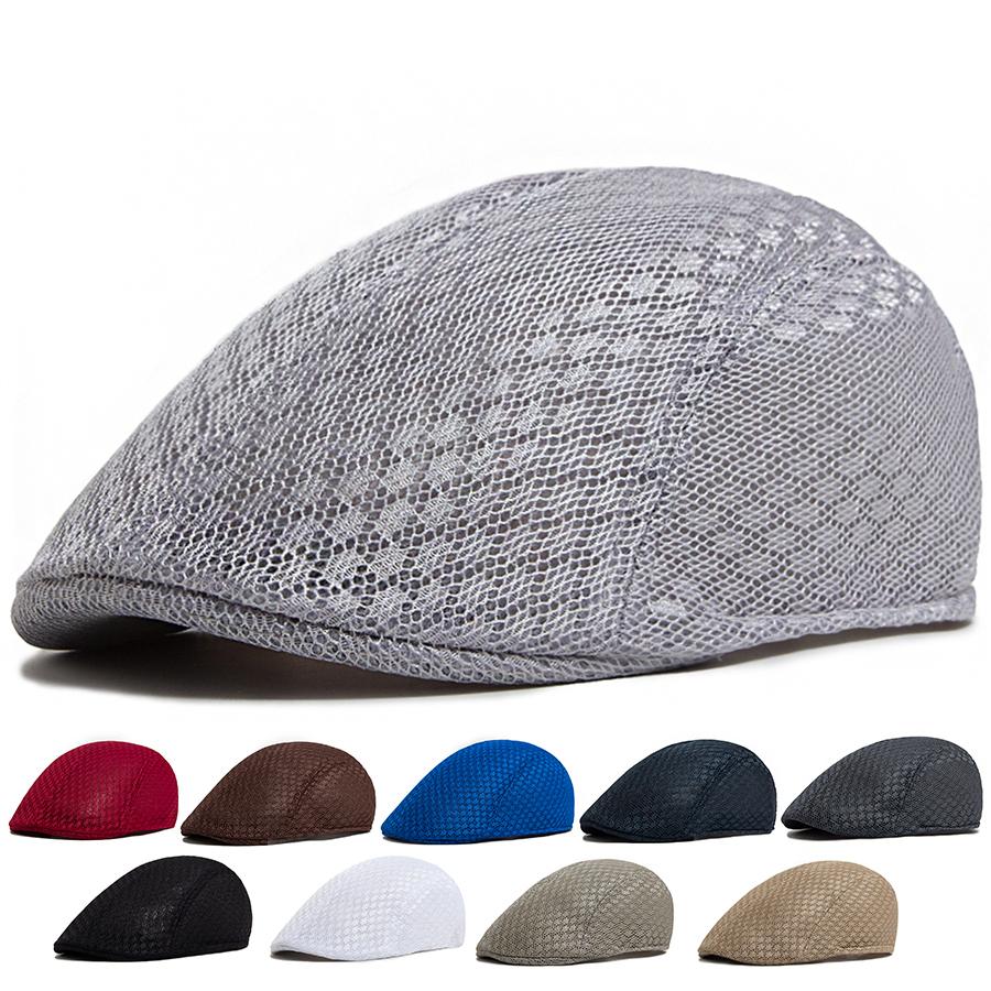 Dames Baret Mode Heren Mesh Pet Casual Effen Baretten Vrouwelijke Zomer Zachte Top Vizier Hoed Voor Mannen 55-59cm Hoofdomtrek Unisex