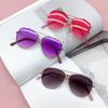 Fashion Metal Children's Korean Version Travel Concave Shaped Glasses Baby Trendy Sun Shading Sunglasses