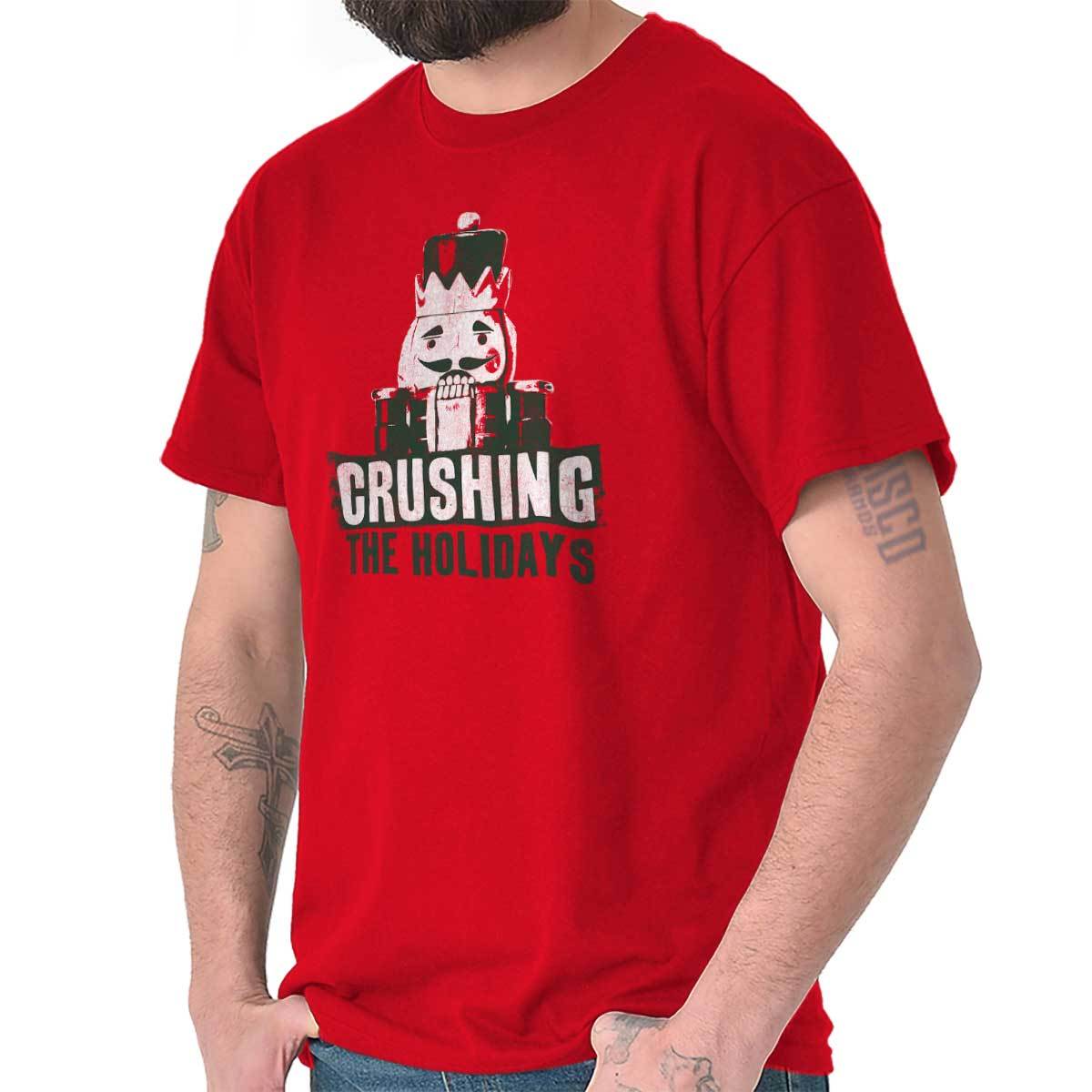 Christmas Nutcracker Crushing The Holidays Womens or Mens Crewneck T Shirt Tee XL