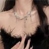 Fashionable Light Luxury Elegant Baroque Imitation Pearl Chain Tassel Necklace Goth Star Long Tassel Pendant Choker Neck Jewelry