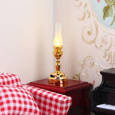 1:12 Bebek Evi Minyatür Led Lamba Masa Lambası Anahtarlı Oturma Odası Ev Dekorasyonu Oyuncak