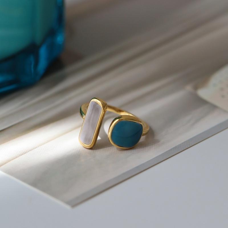 Xiaomi Original BFCLUB  Silver Color Blue White Rings For Women Counple Wedding Engagement Silver Women's Vintage Ring Fine Jewelry