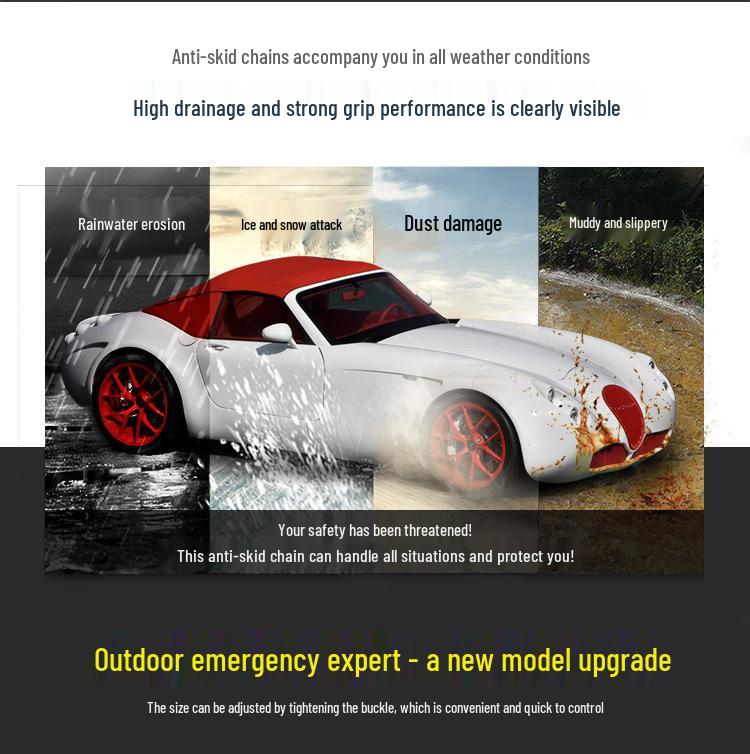 Winter Essential Car Tire Anti-Skid Chains for Mud and Snow Extrication