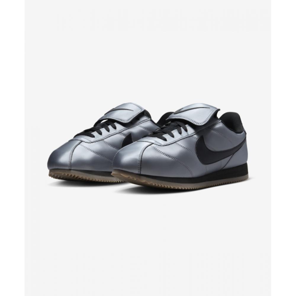 Nike Cortez Leather Se M   Metallic Cool Gray  Black  Sword Dark Brown Hq3490 099