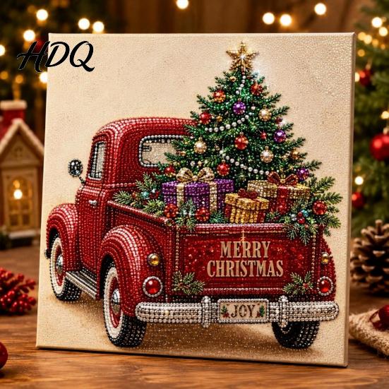 Kit Ornamento Casa Invernale Kit Pittura Perle Finte di Natale Arte 3D Fai da Te con Cornice Perline Artigianato per Adulti Principianti Decorazione Murale Festiva