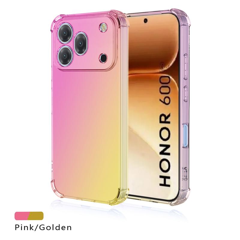 Four-corners Shockproof Gradient TPU Case for Honor 600 Pro 600 Lite 600e Protective Clear Cover Fundas Coque Capa