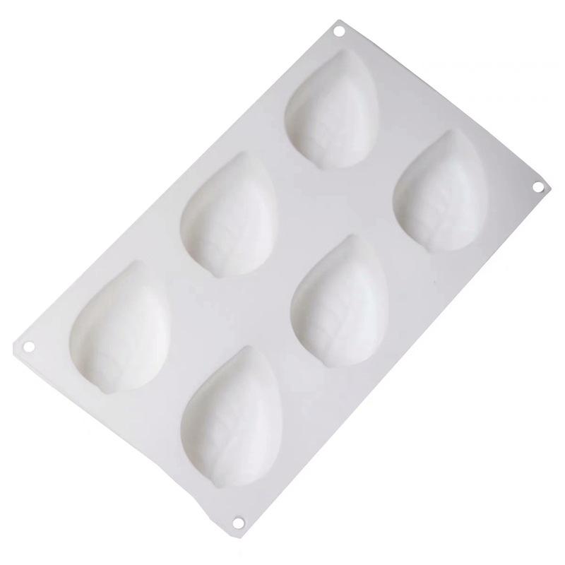 6-Kavitäten Blatt Silikonform - Für Mousse-Kuchen Dessert Fondant Sukkulente Aromatherapie Backen